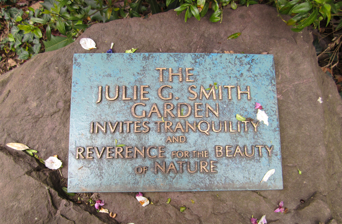 Julie G Smith commemorative plaque